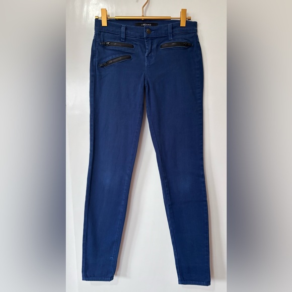 J Brand| ‘Zoey’ Deep Blue Denim Triple Zipper Skinny Jeans Sz 24 - Picture 2 of 7
